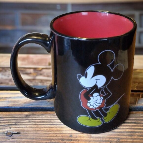 DISNEY Black Mickey Mouse Mug Black and Red with Mickey Character - Picture 2 of 5